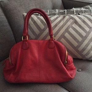 JCrew Red Leather Satchel